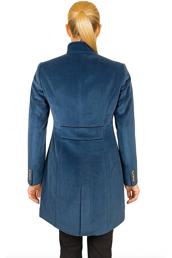 Teal Blue Velvet Coat - $695.00 - View 2 of 3