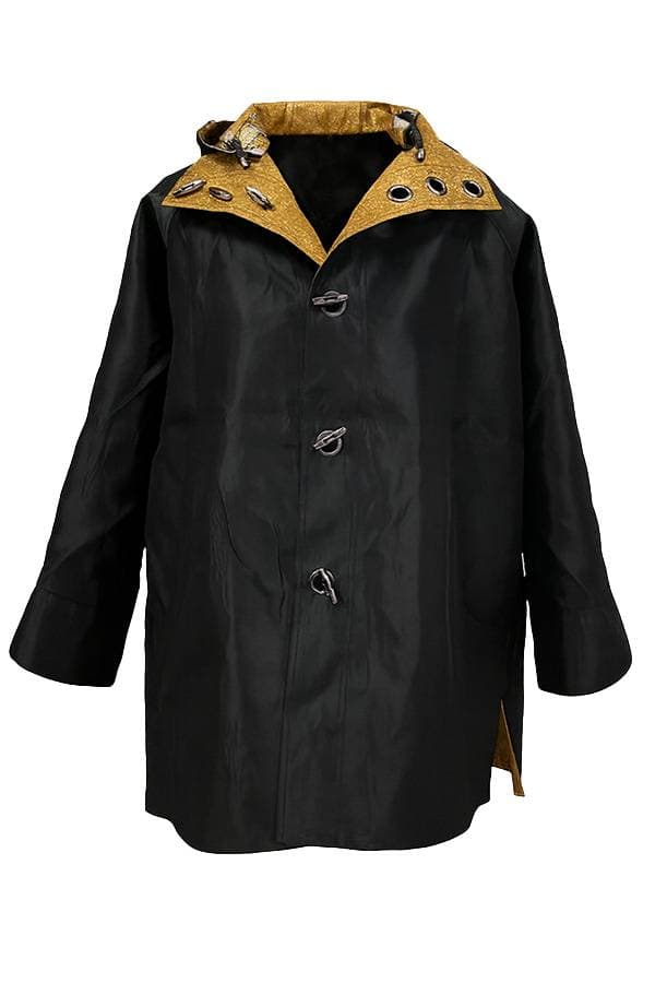 Lady in Gold Raincoat