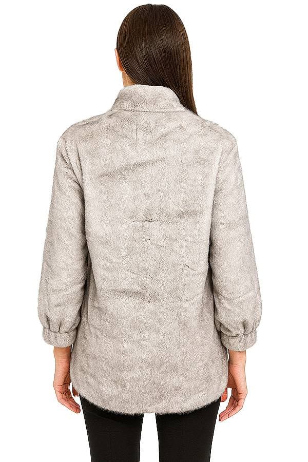 Vegan Fur Damask Coat -  - Alternative view 2