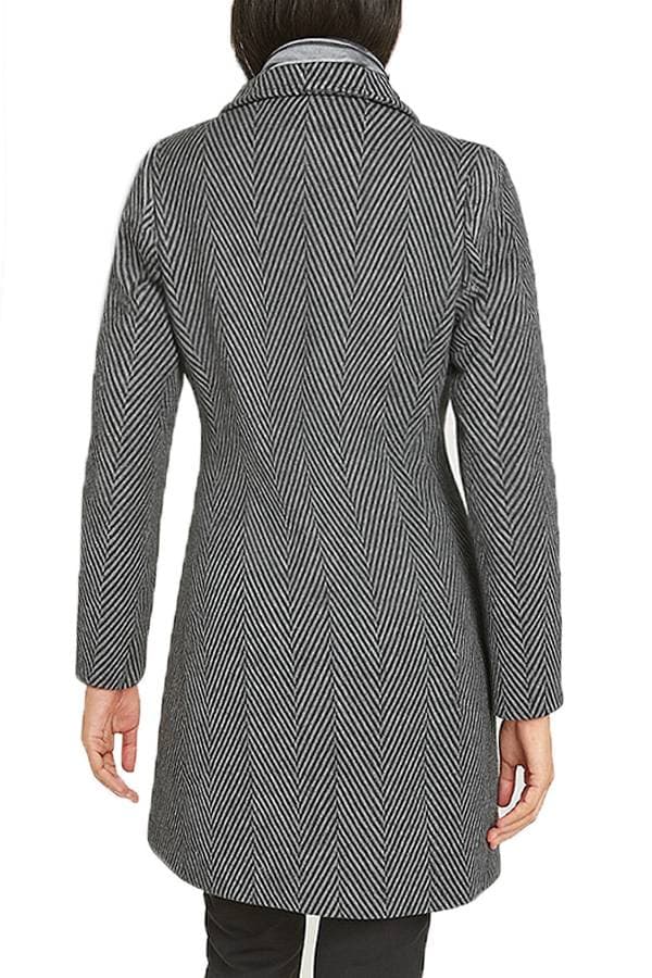 Herringbone Wool Italian Coat -  - Alternative view 2