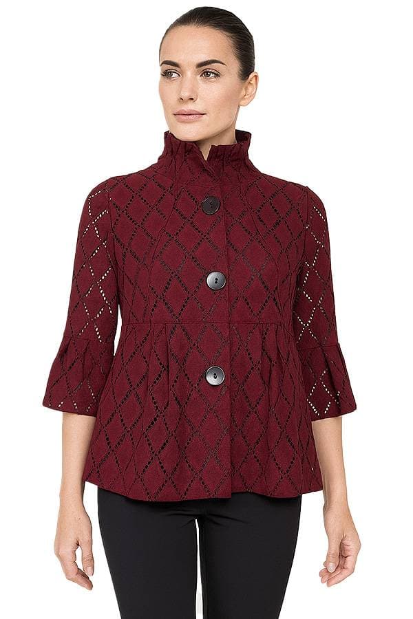 Harlequin Print Velveteen Shacket -  - Main product view