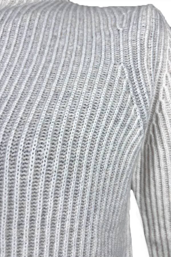 Cashmere Ribbed Mock Sweater -  - View 3 of 4