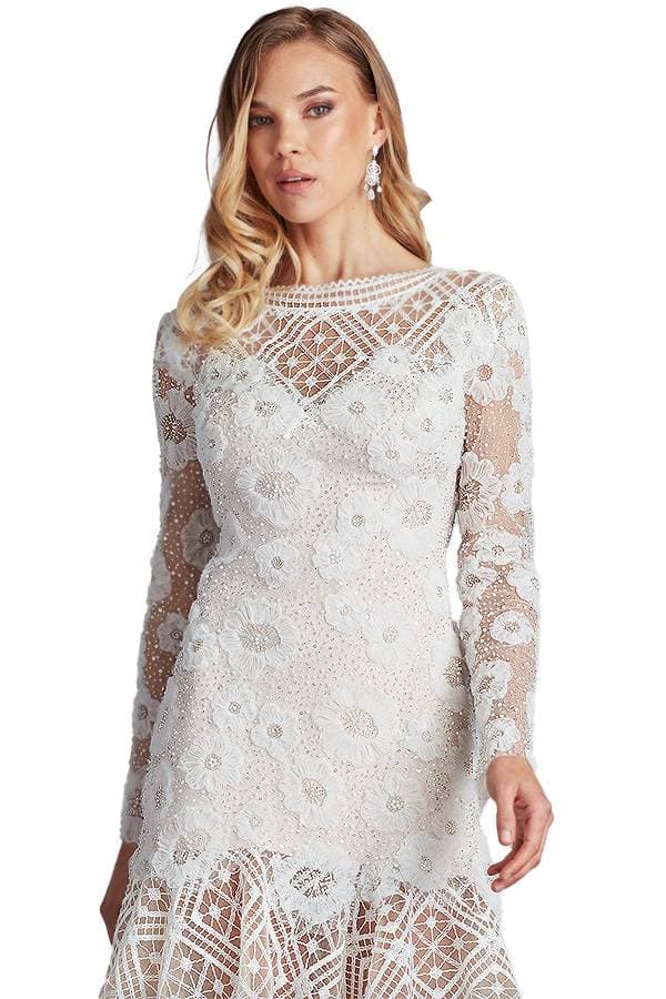 White Tadashi vory Pearl Floral Cocktail Dress | Women's - $765.00 - View 6 of 6