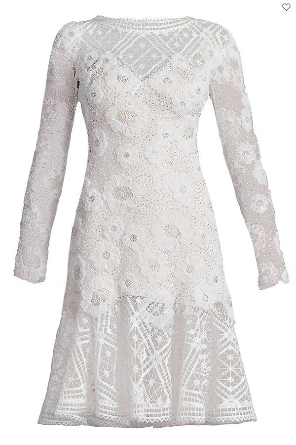 Ivory Pearl Floral Cocktail Dress