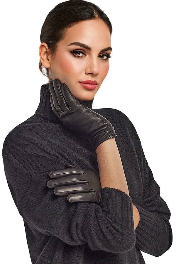 Black Leather Gloves -  - Alternative view 2
