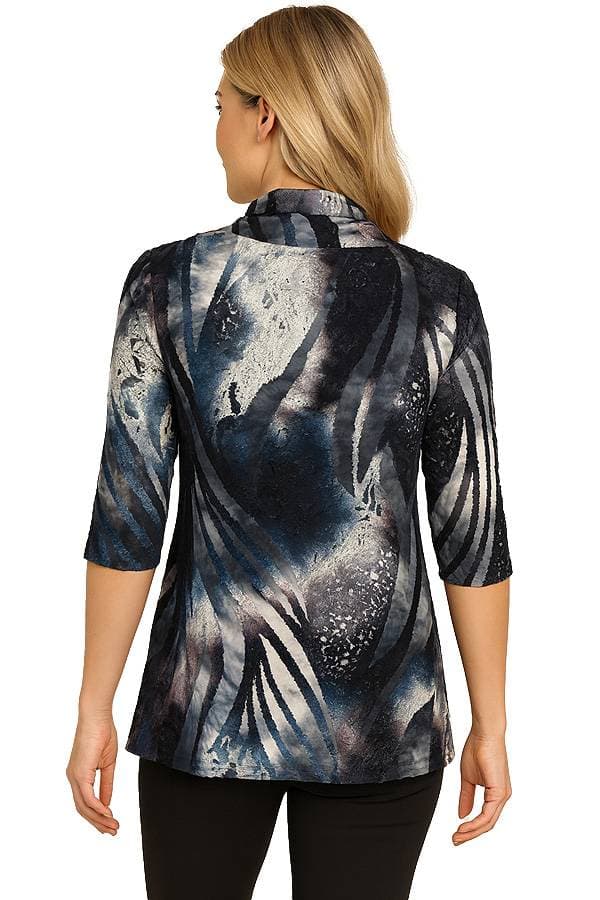 Navy Black Burnout Tunic -  - Alternative view 2