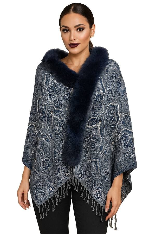 Tapestry Shawl - Charcoal Gray - $365.00 - View 11 of 12