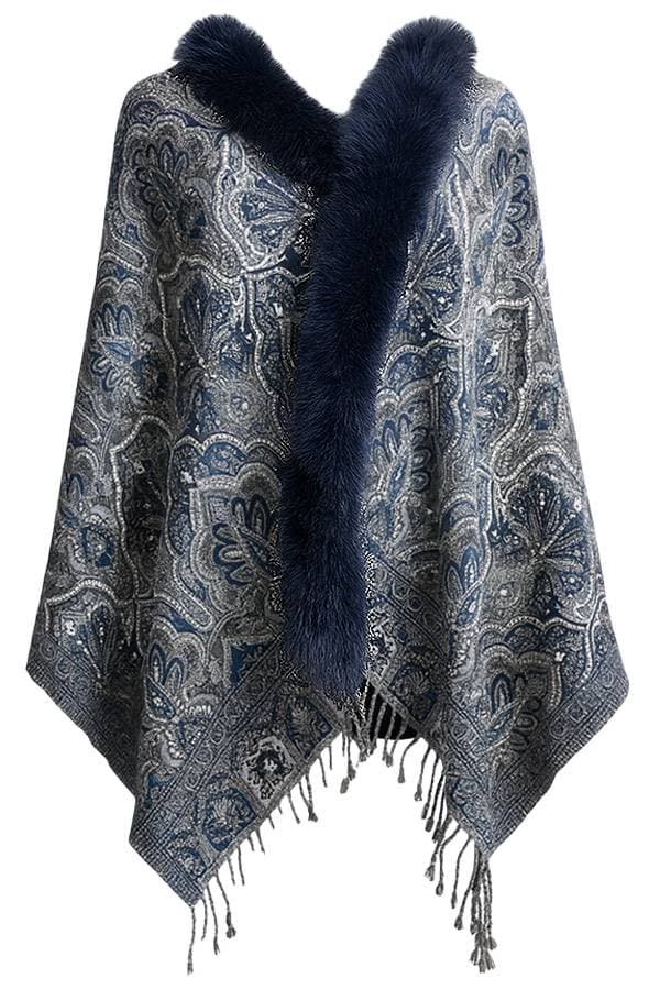 Tapestry Shawl - Charcoal Gray - $365.00 - View 10 of 12