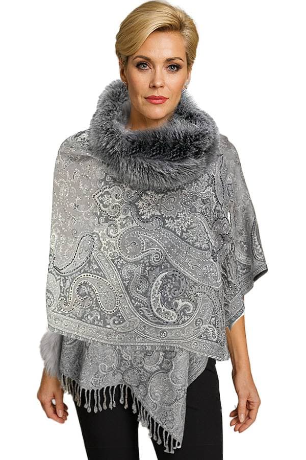 Tapestry Shawl - Charcoal Gray - $365.00 - View 7 of 12