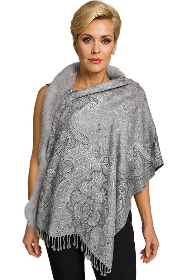 Tapestry Shawl - Charcoal Gray - $365.00 - View 8 of 12