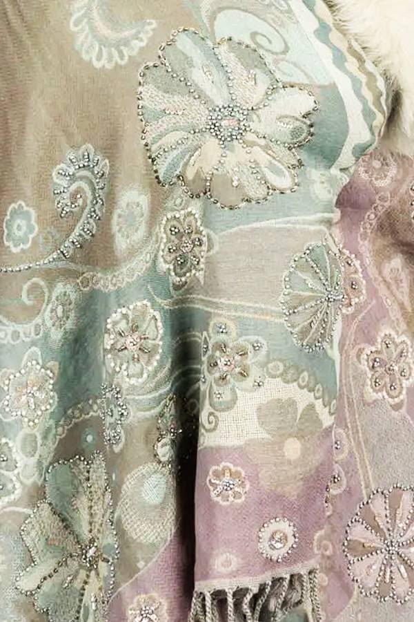 Tapestry Shawl - Charcoal Gray - $365.00 - View 6 of 12