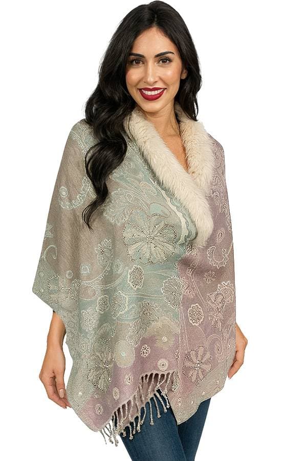Tapestry Shawl - Charcoal Gray - $365.00 - View 5 of 12