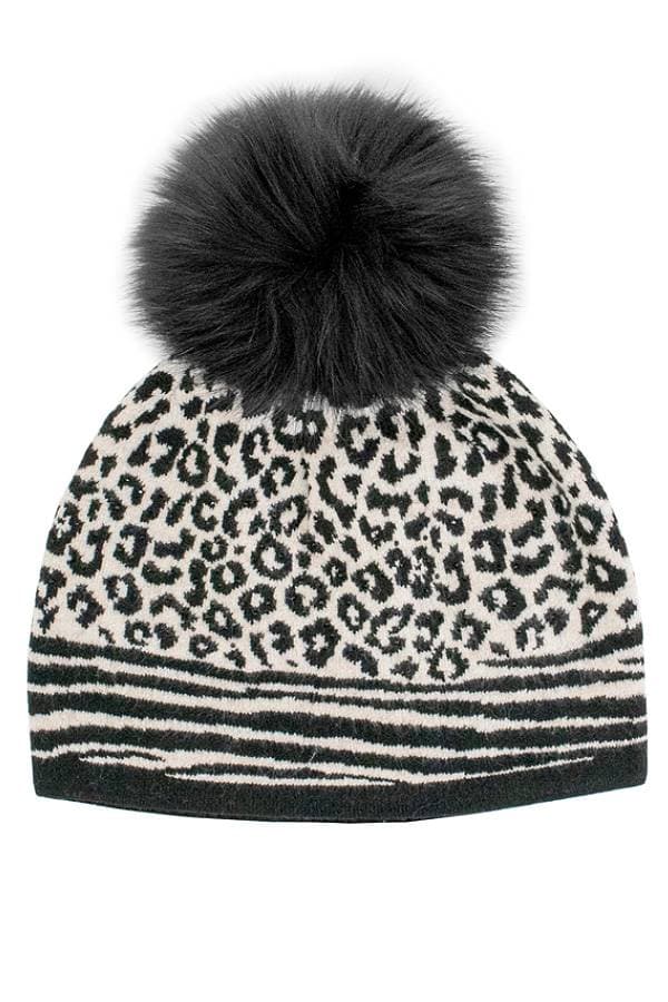 Black Animal Print Beanie - $165.00 - View 2 of 3