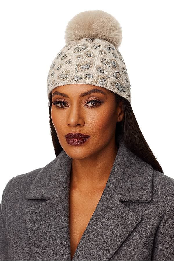 Leopard Crystal Beanie - 158.0000 - Main product view