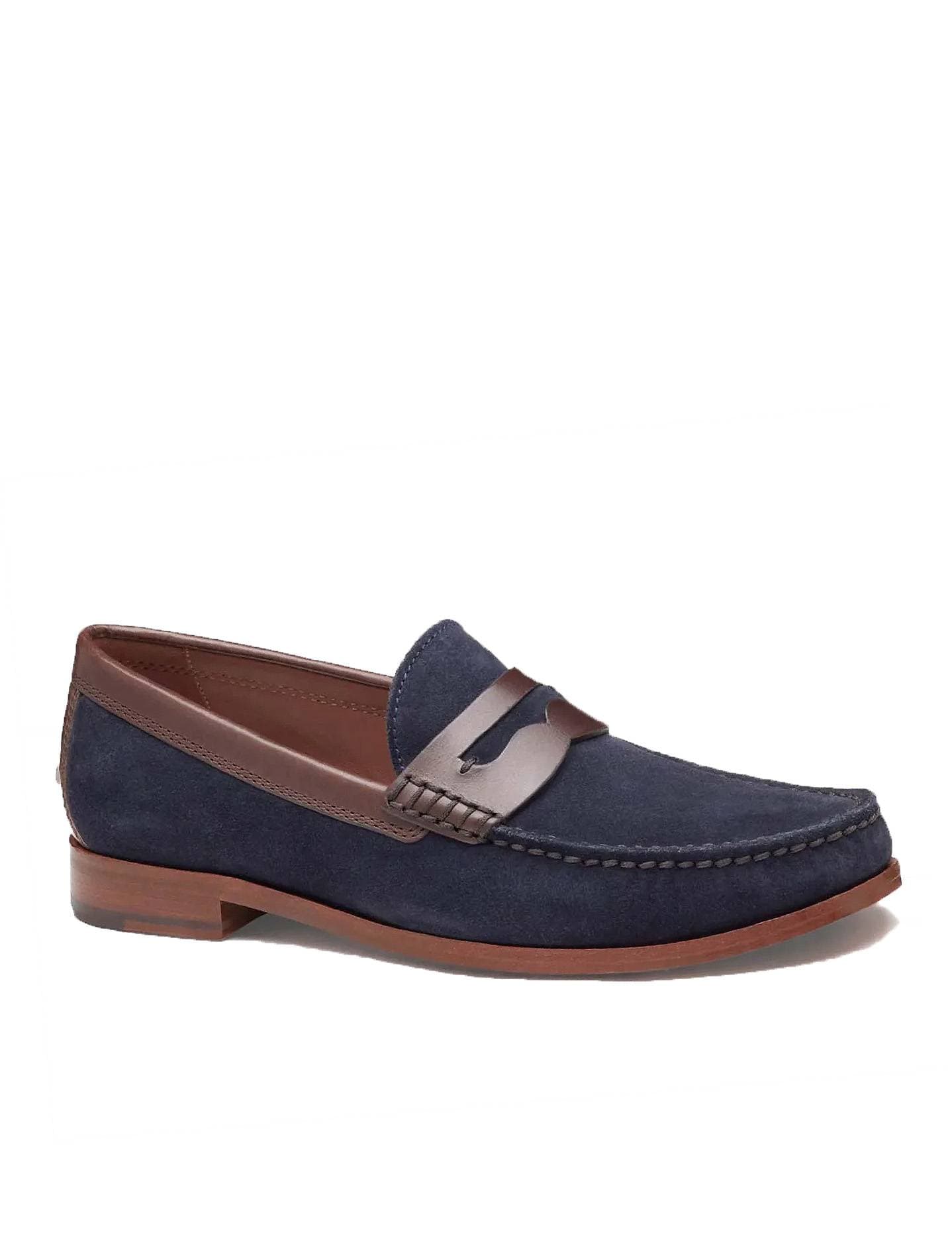Navy Blue suede Penny Loafer Shoe