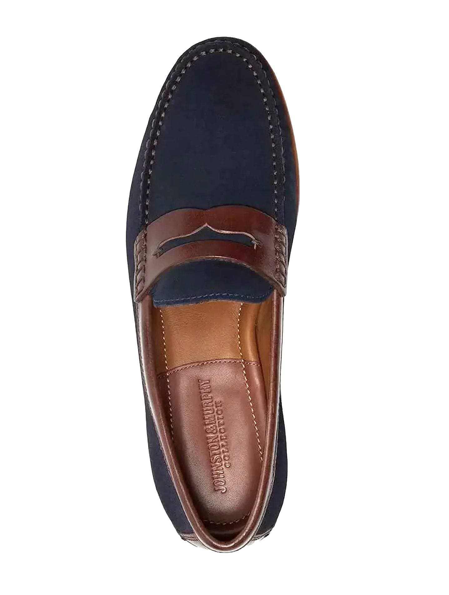 Navy Blue suede Penny Loafer Shoe