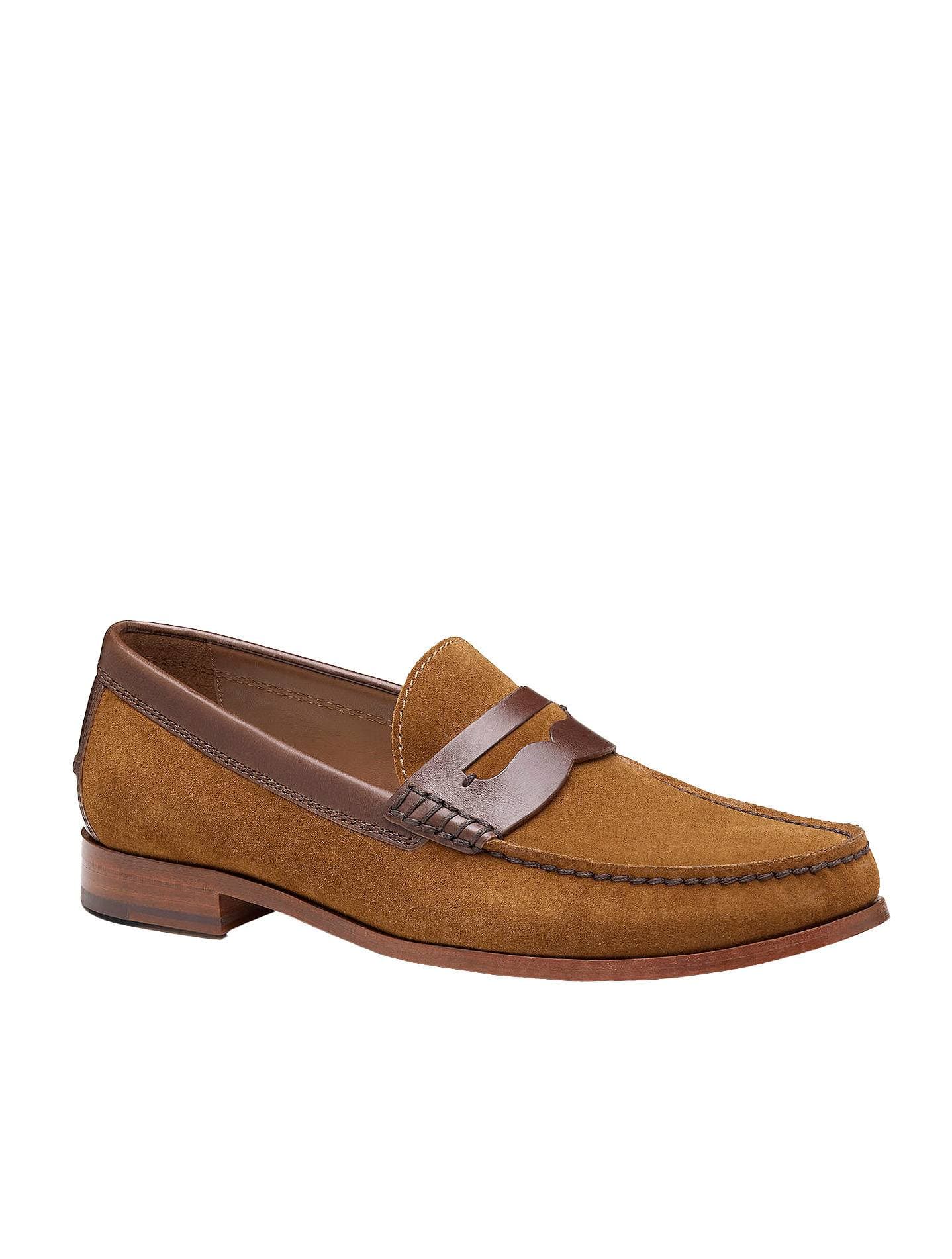 Suede Penny Loafer – Camel Brown Slip-On Dress Sh -  - Main product view