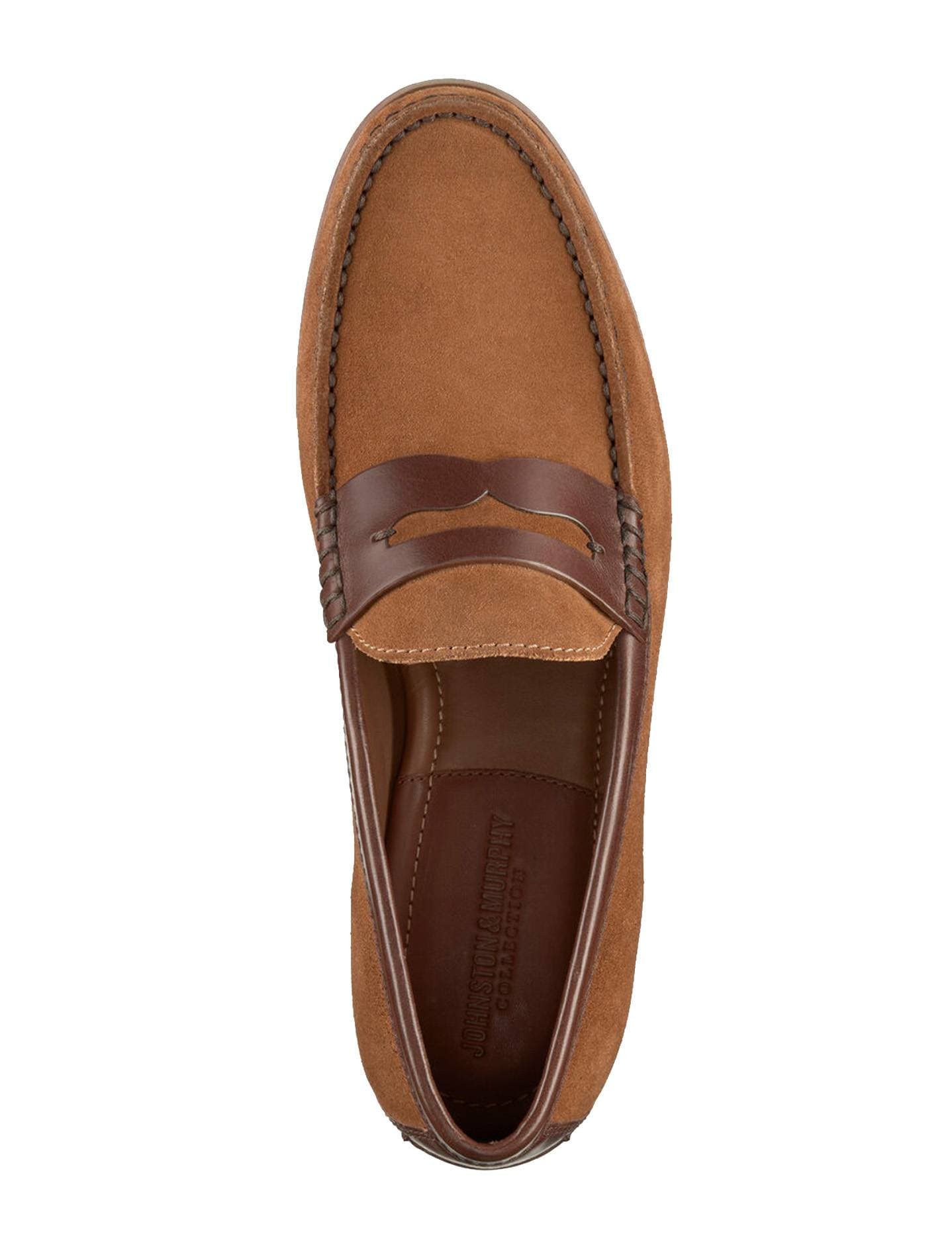Suede Penny Loafer – Camel Brown Slip-On Dress Sh