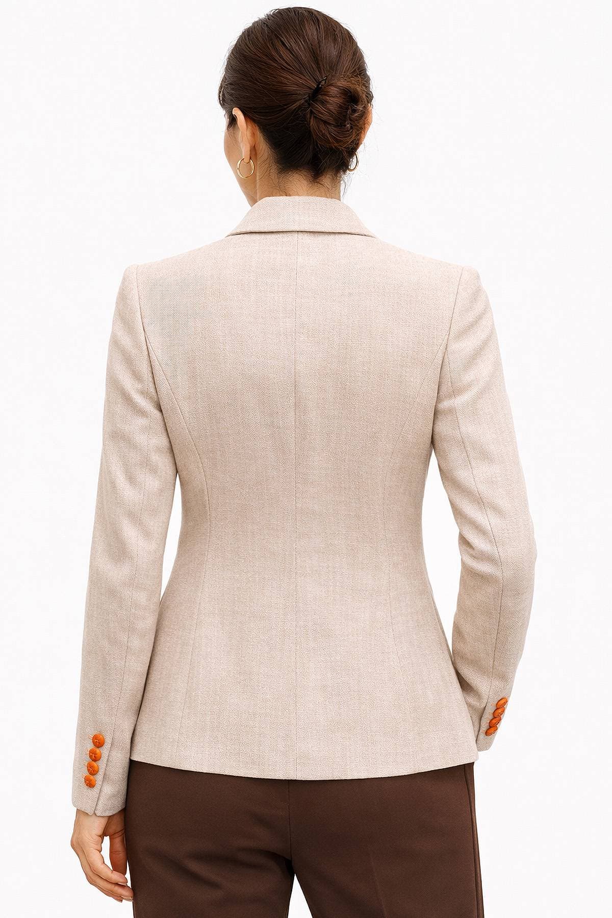 Linen Cotton Beige Blazer -  - Alternative view 2