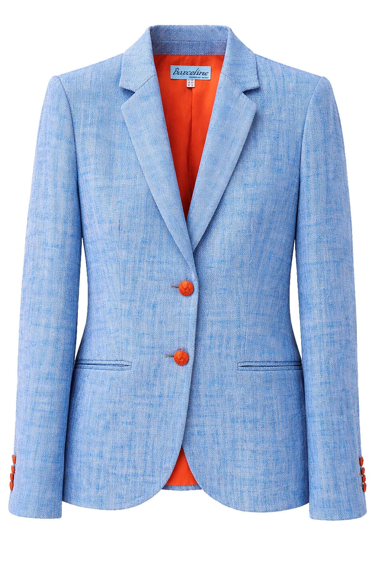 Linen Cotton Blue Blazer