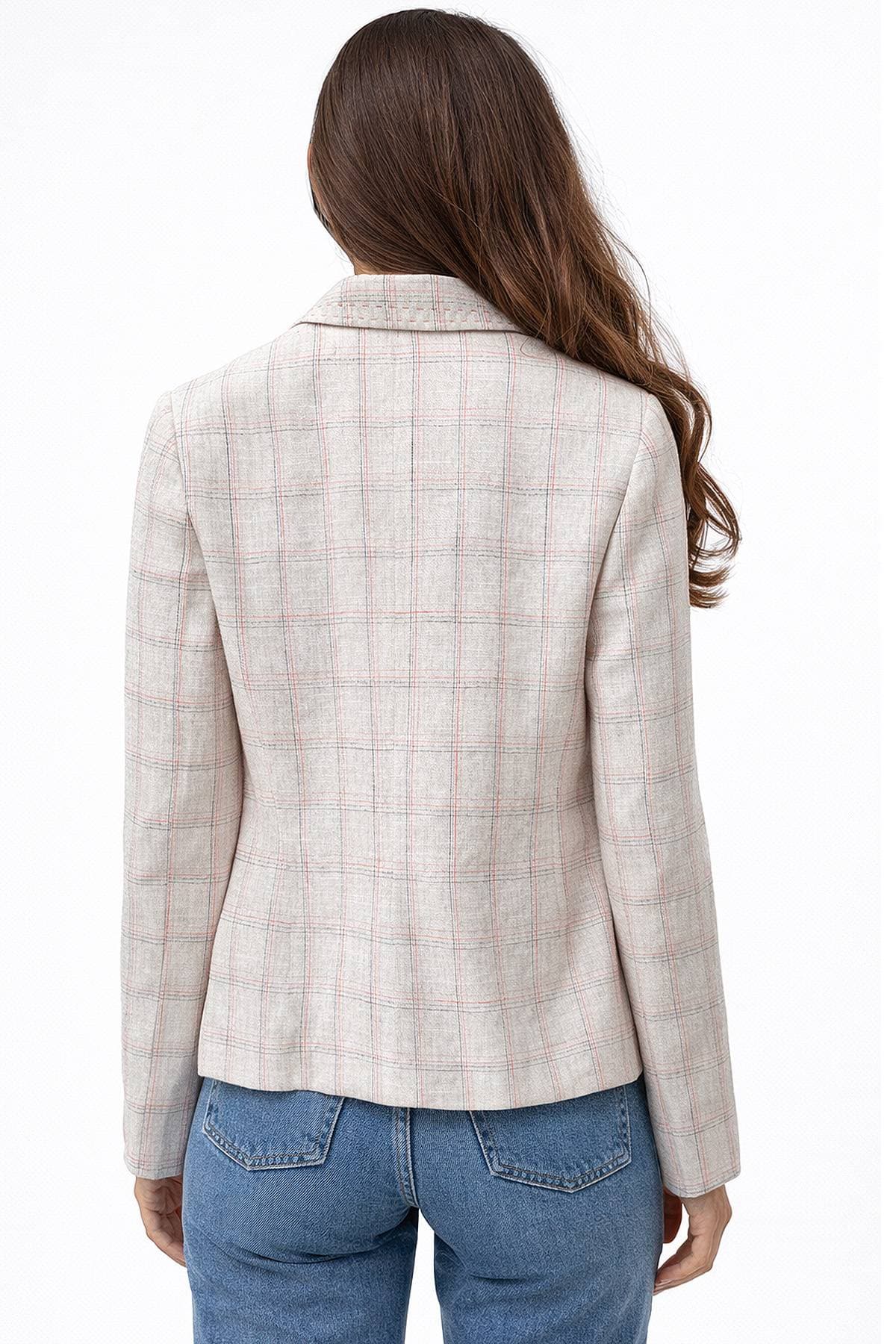 Linen Plaid Jacket -  - Alternative view 2