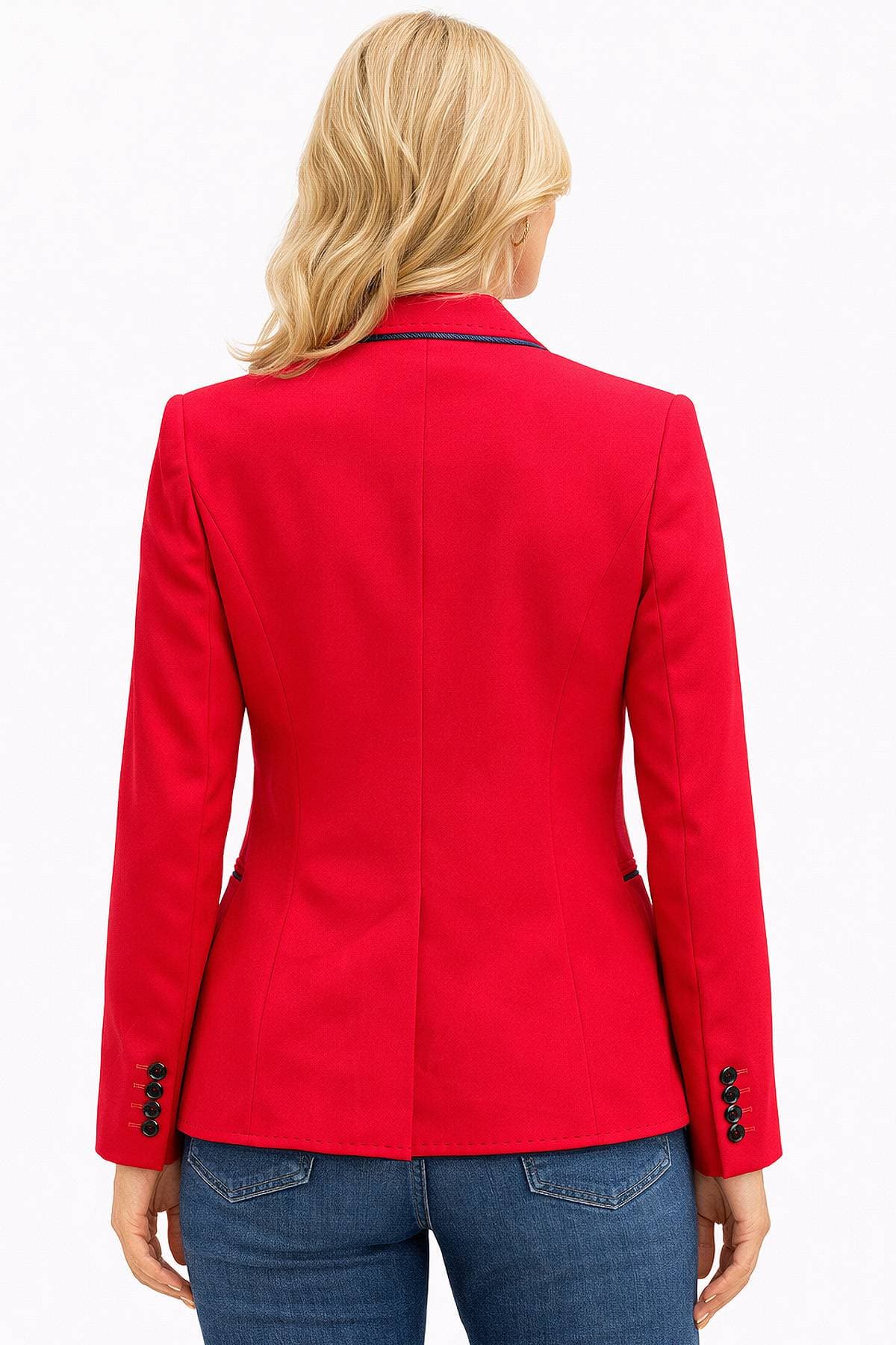 Red Microfiber Blazer -  - Alternative view 2