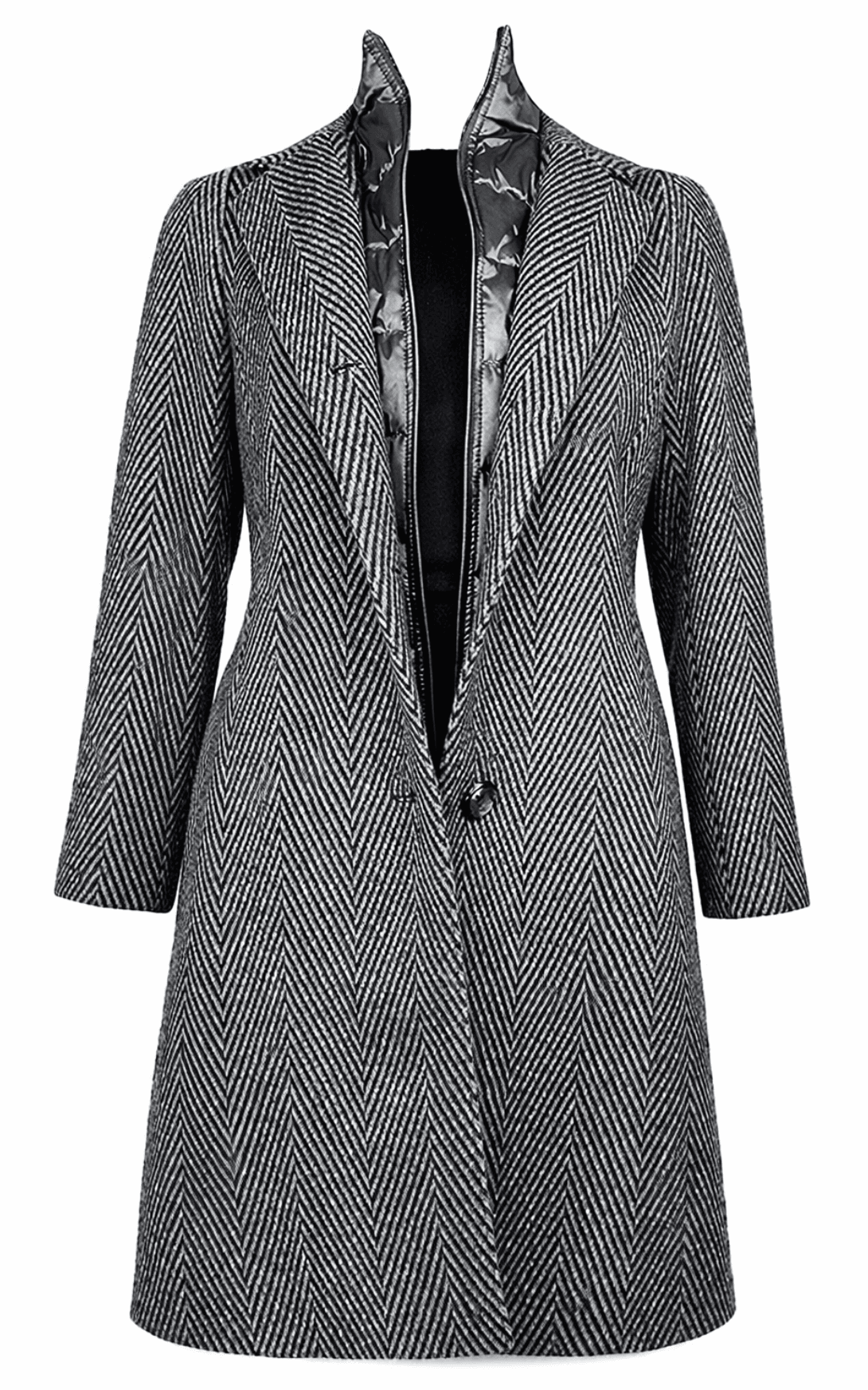 Herringbone Wool Italian Coat