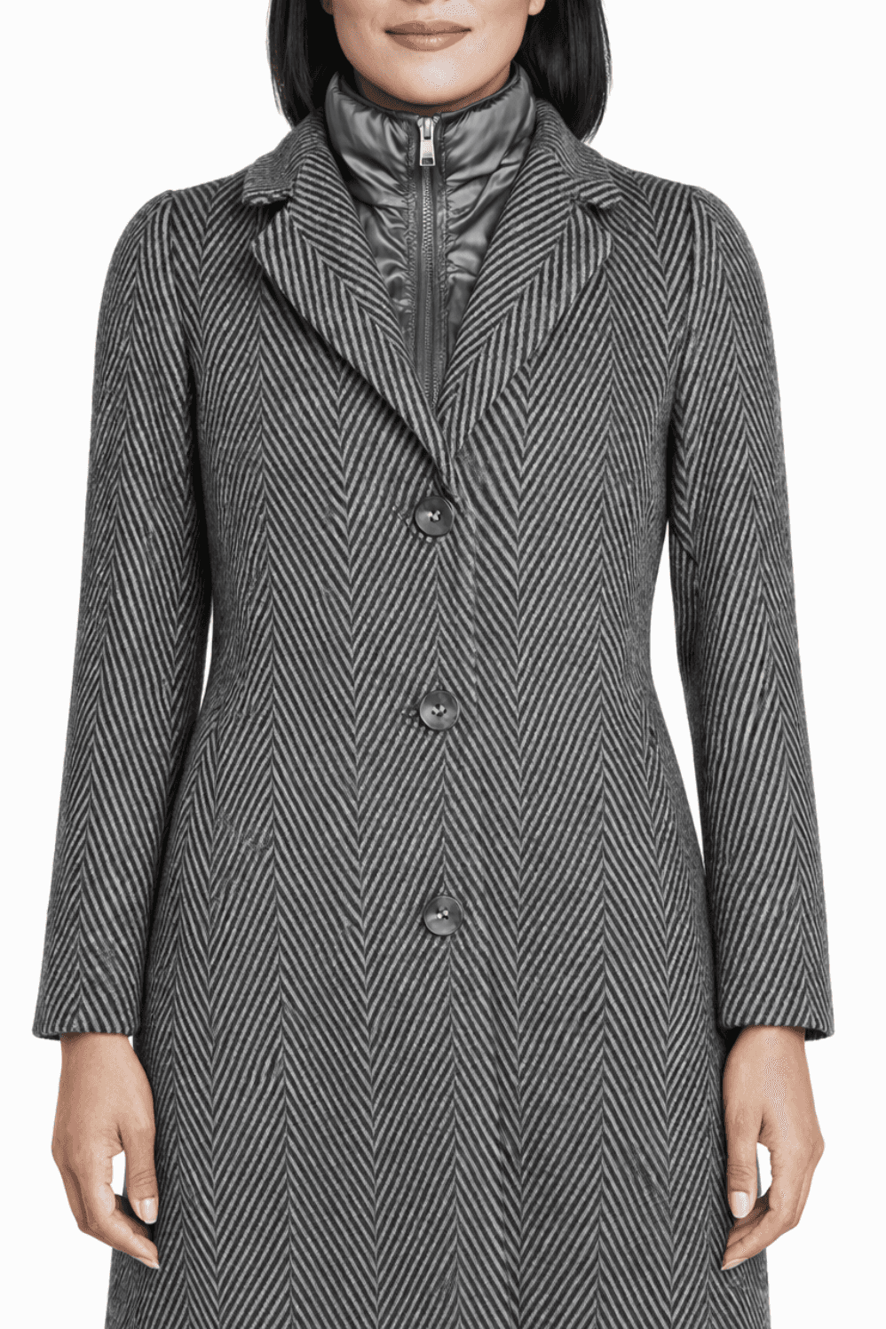 Herringbone Wool Italian Coat