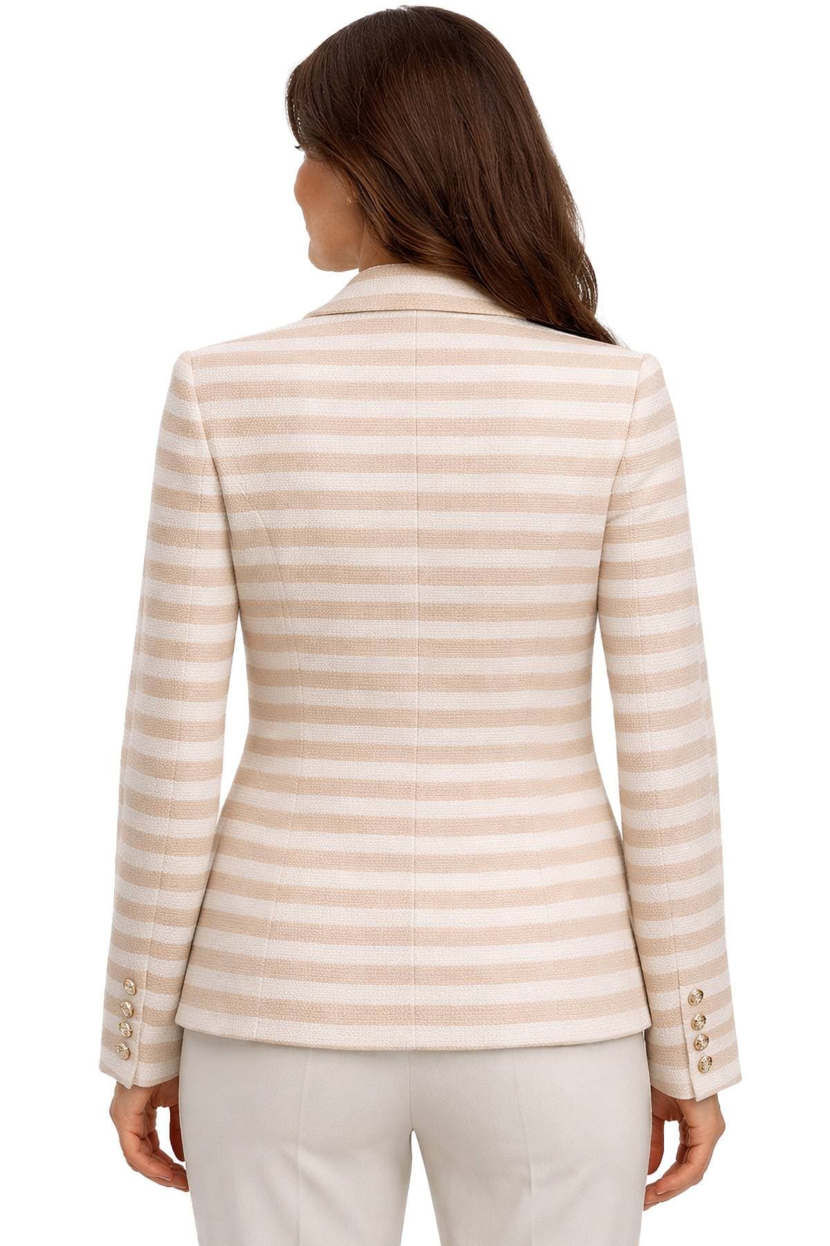 Striped Beige Ivory Cotton Jacket
