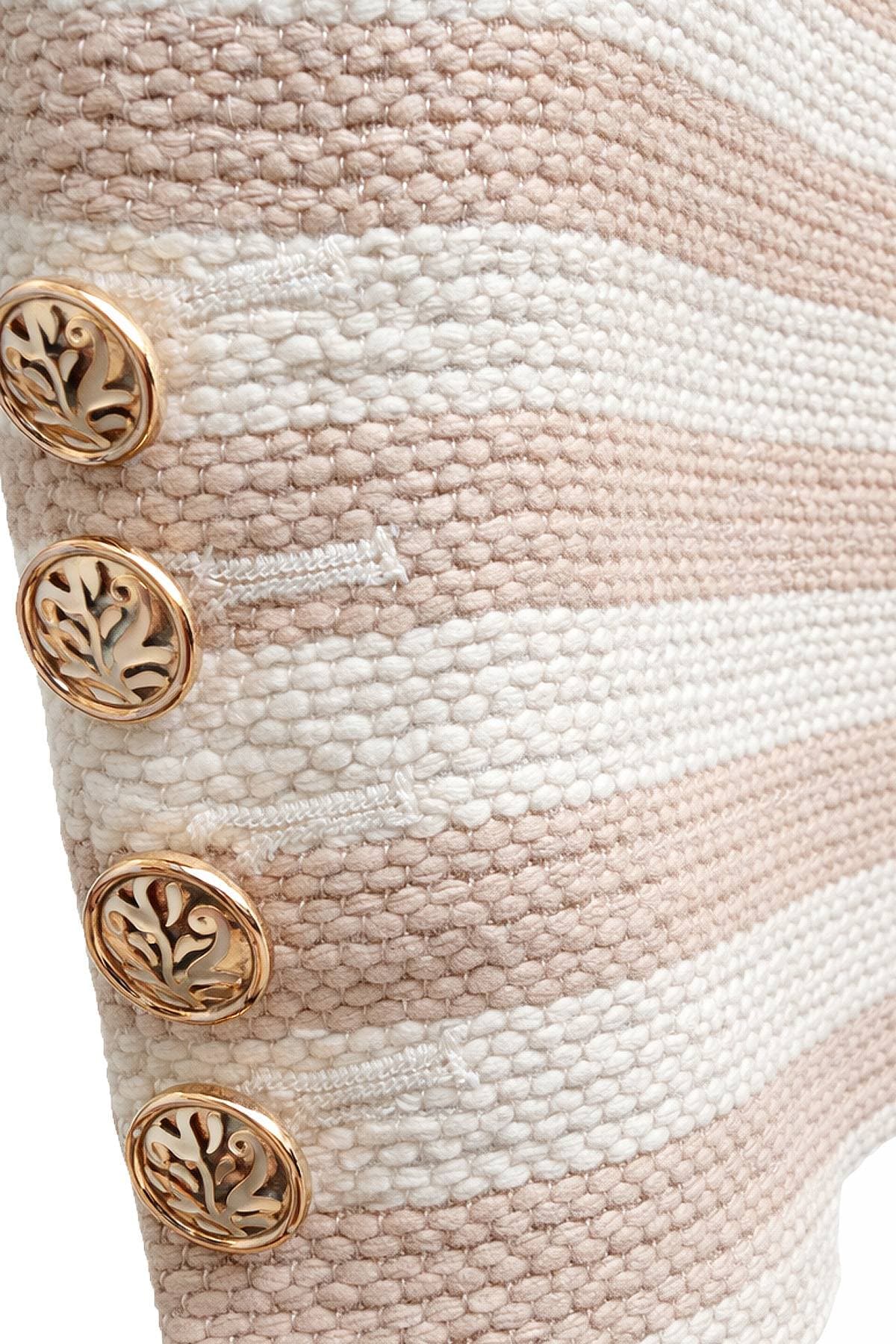 Striped Beige Ivory Cotton Jacket