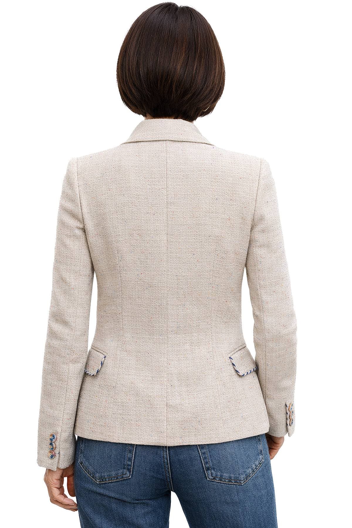 Ecru Multicolored Tweed Blazer