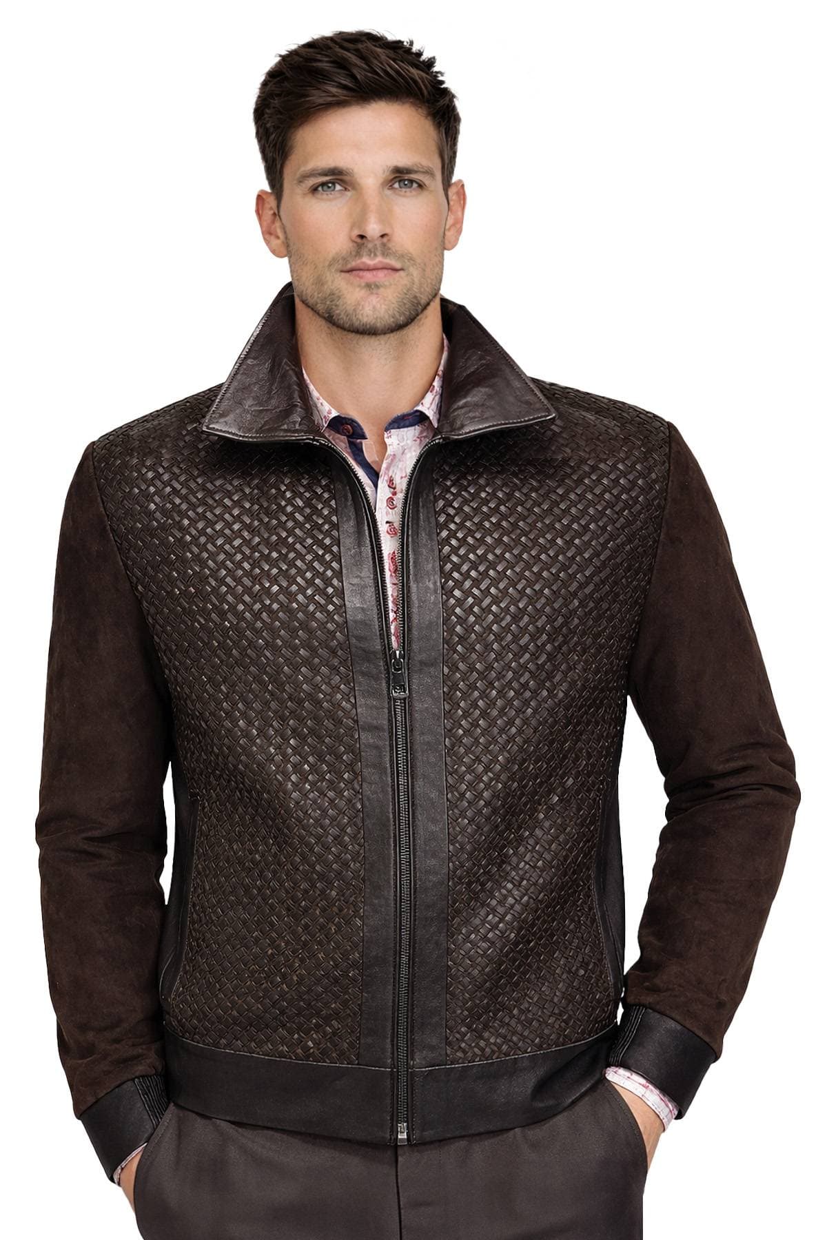 Dark Brown Leather Jacket -  - Main product view