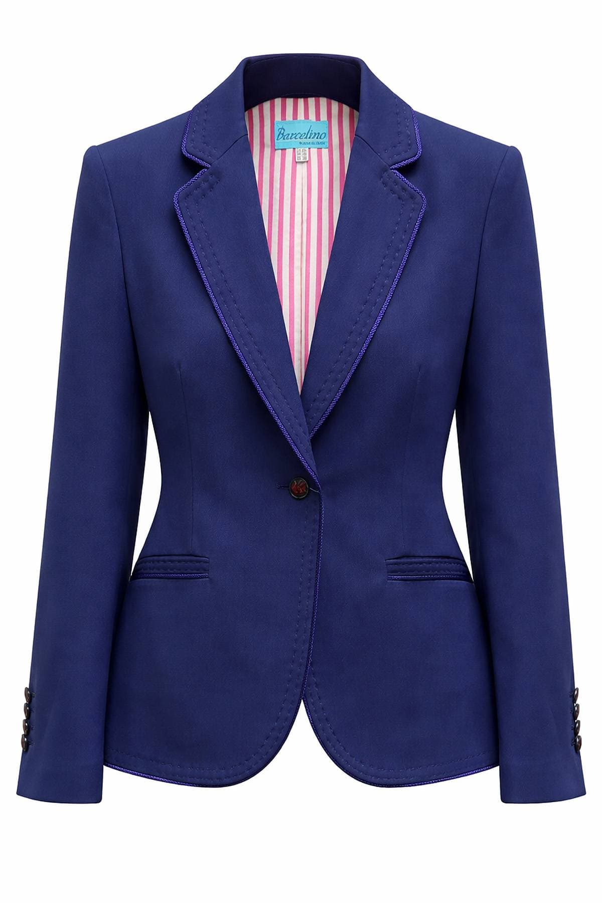 Navy Blue Microfiber Blazer | Women's - $585.00 - View 4 of 6