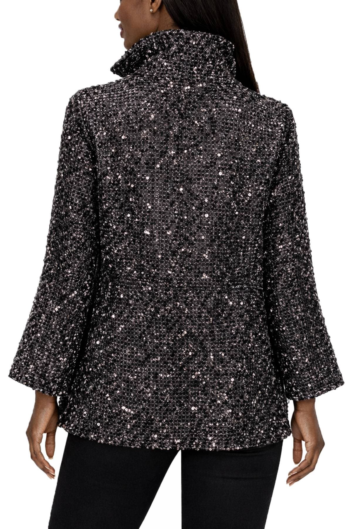 Black Tweed Mesh Evening Jacket | Women's - $285.00 - View 3 of 6