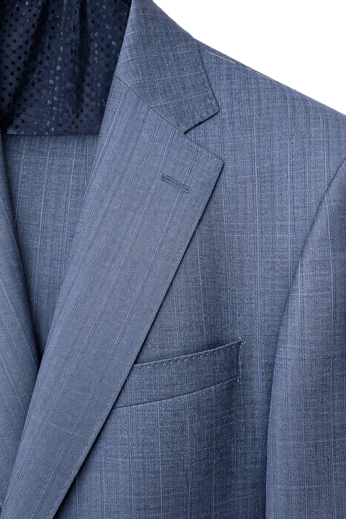 Blue Super 150 Shark Stripe Suit | Men's -  - Alternative view 2