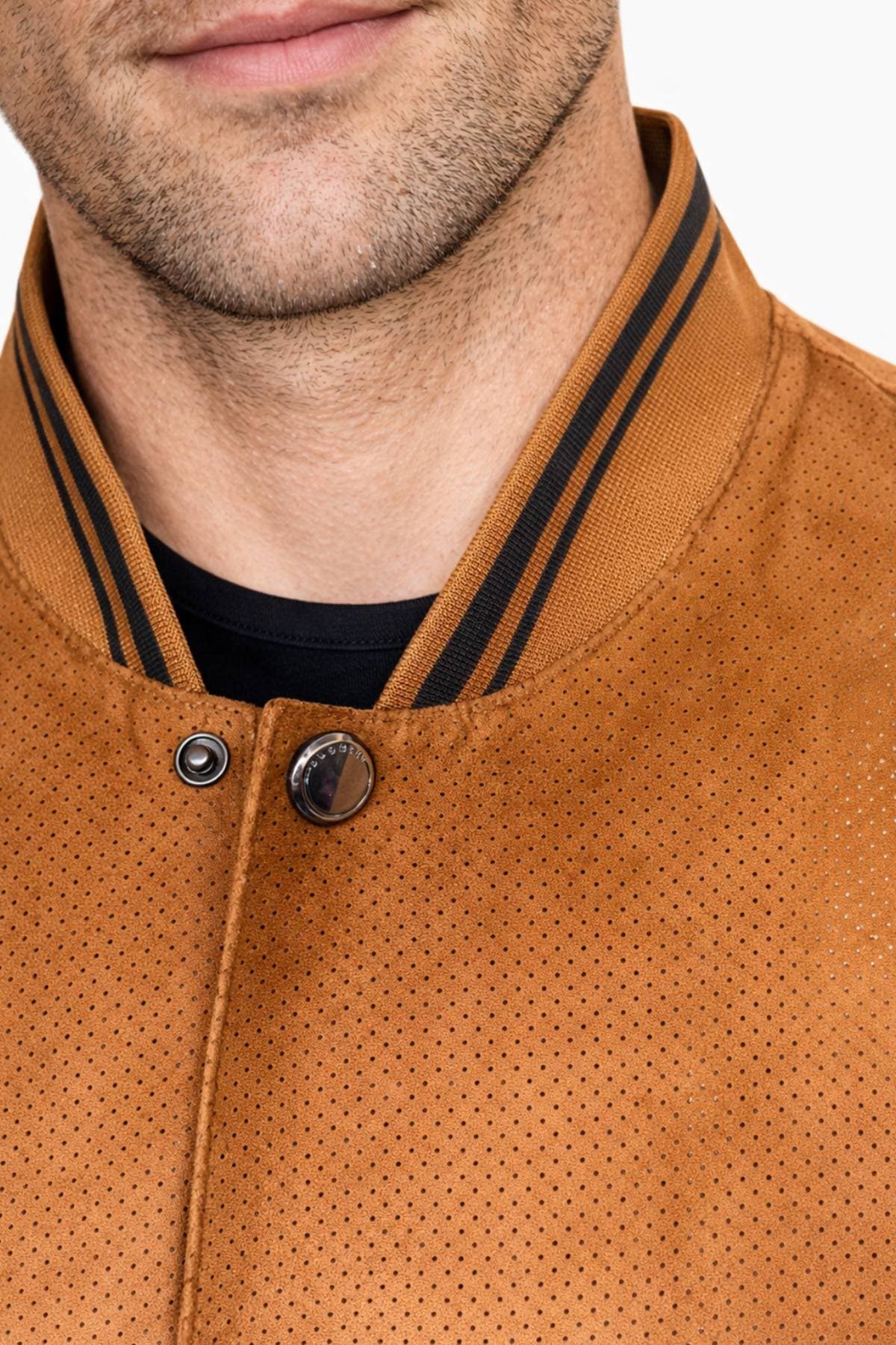 Bugatti Camel Brown Microsuede Blouson | Men's - $695.00 – $745.00 - View 4 of 5