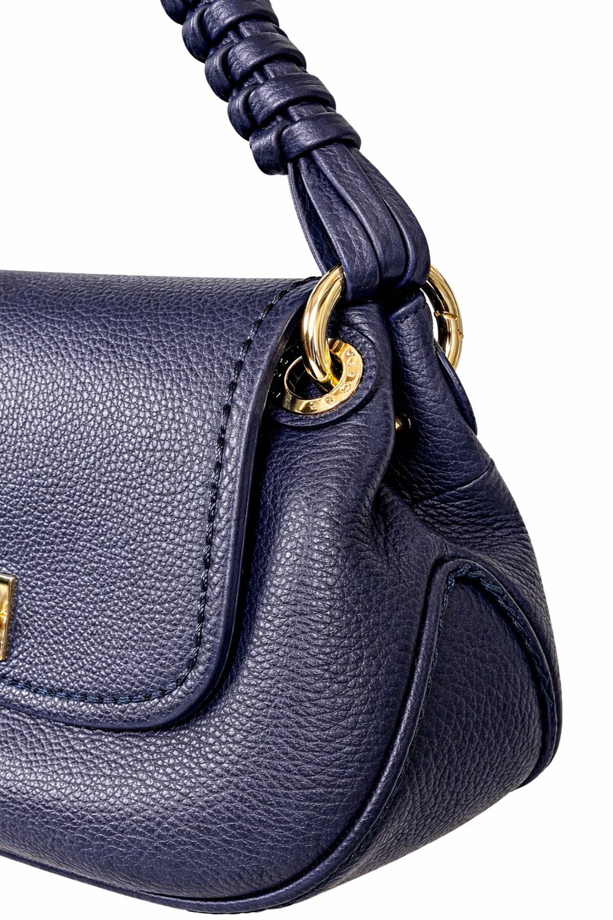 Navy Italian Leather Braided Kelly Purse - $695.00 - View 6 of 7
