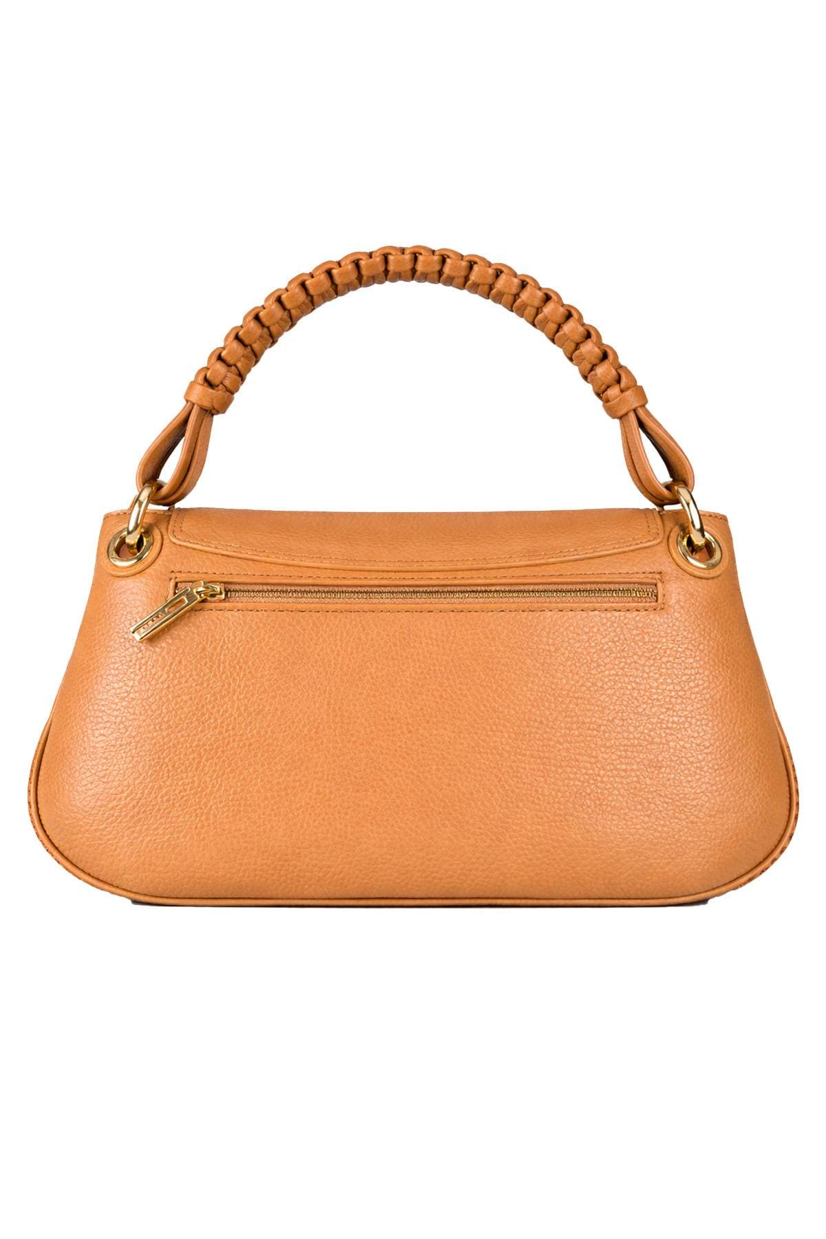 Camel Italian Leather Braided Kelly Purse - 695.0000 - Main product view