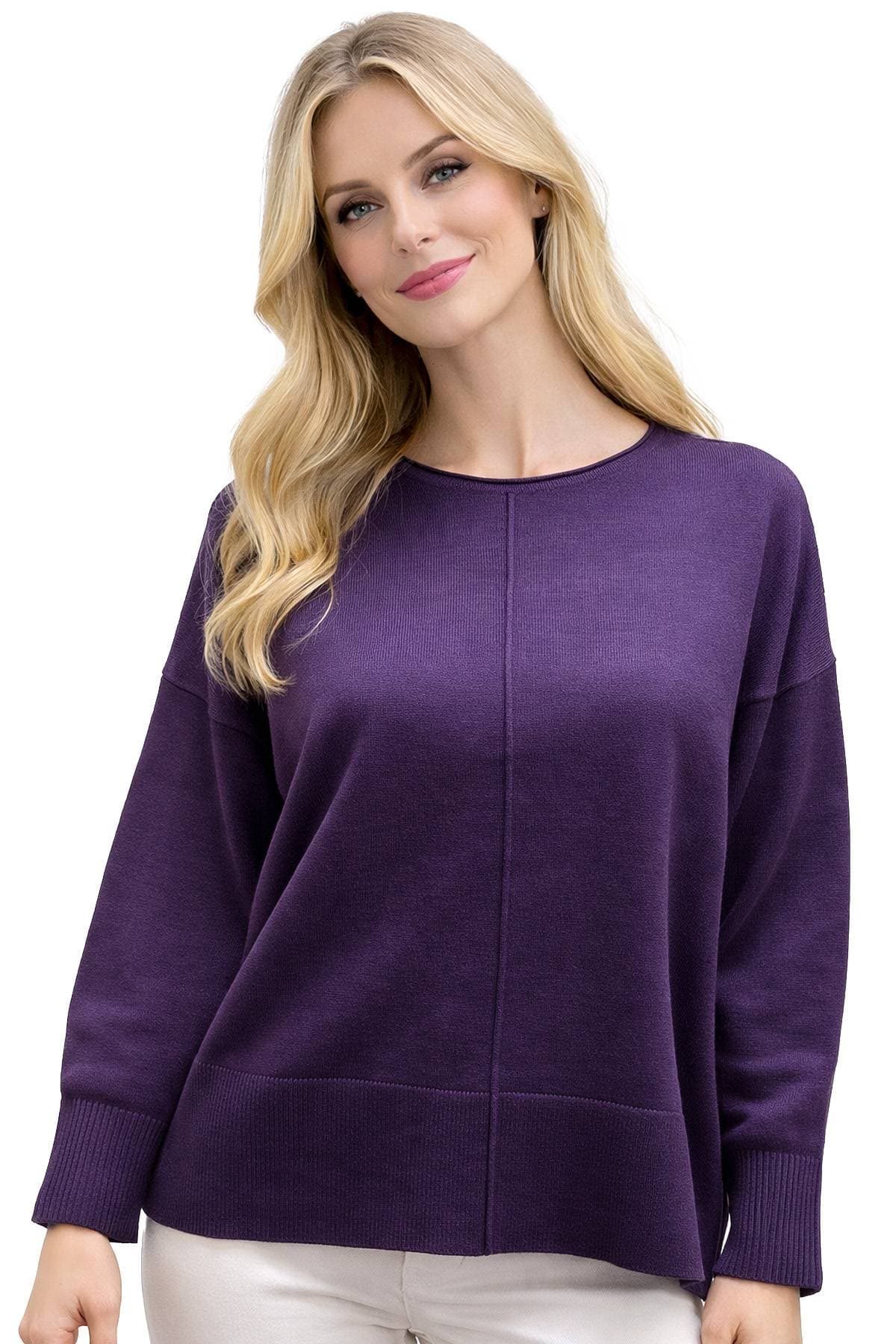 Metric Knits Deep Purple Roll-Neck Sweater | Women's - $158.00 - View 1 of 2