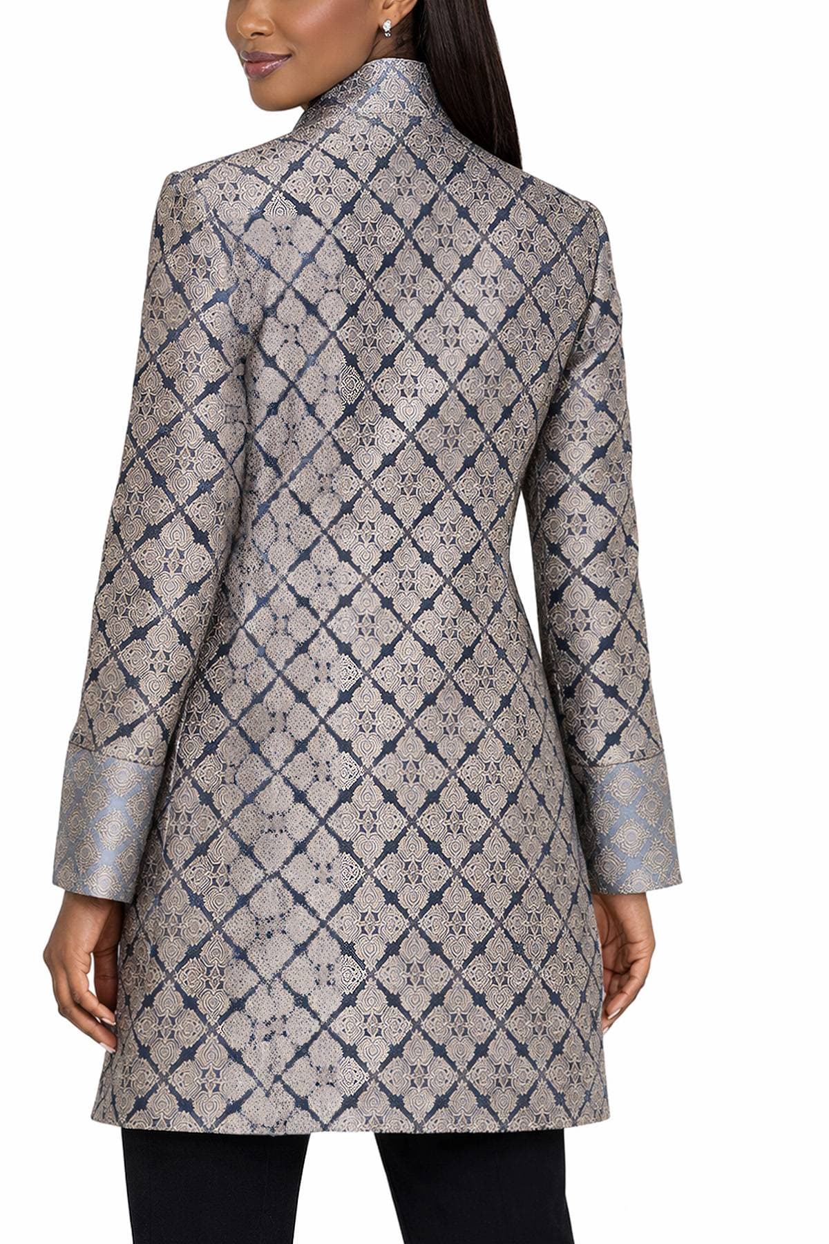 Gold & Slate Jacquard Occasion Jacket -  - Alternative view 2