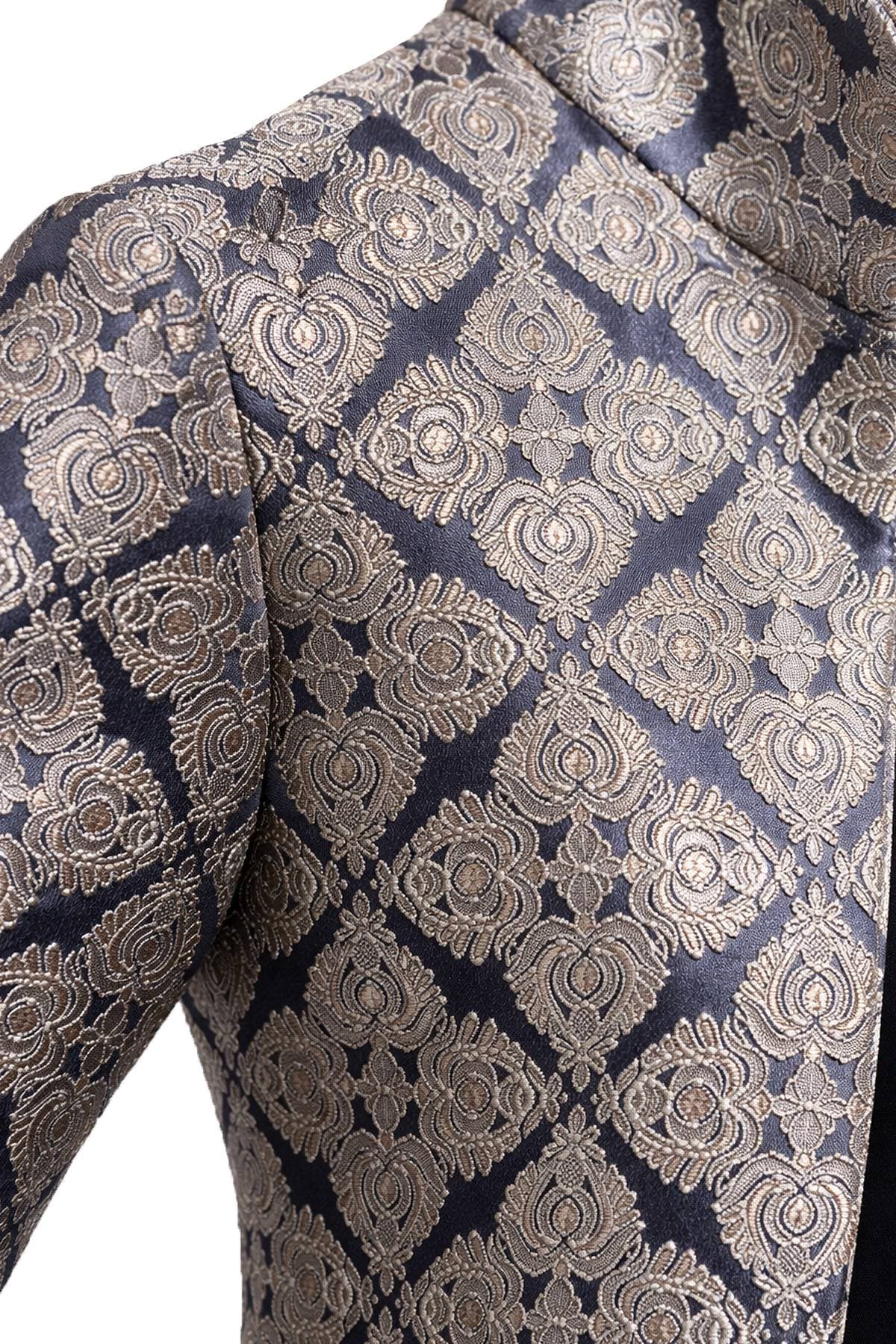 Gold & Slate Jacquard Occasion Jacket - $295.00 - View 3 of 5