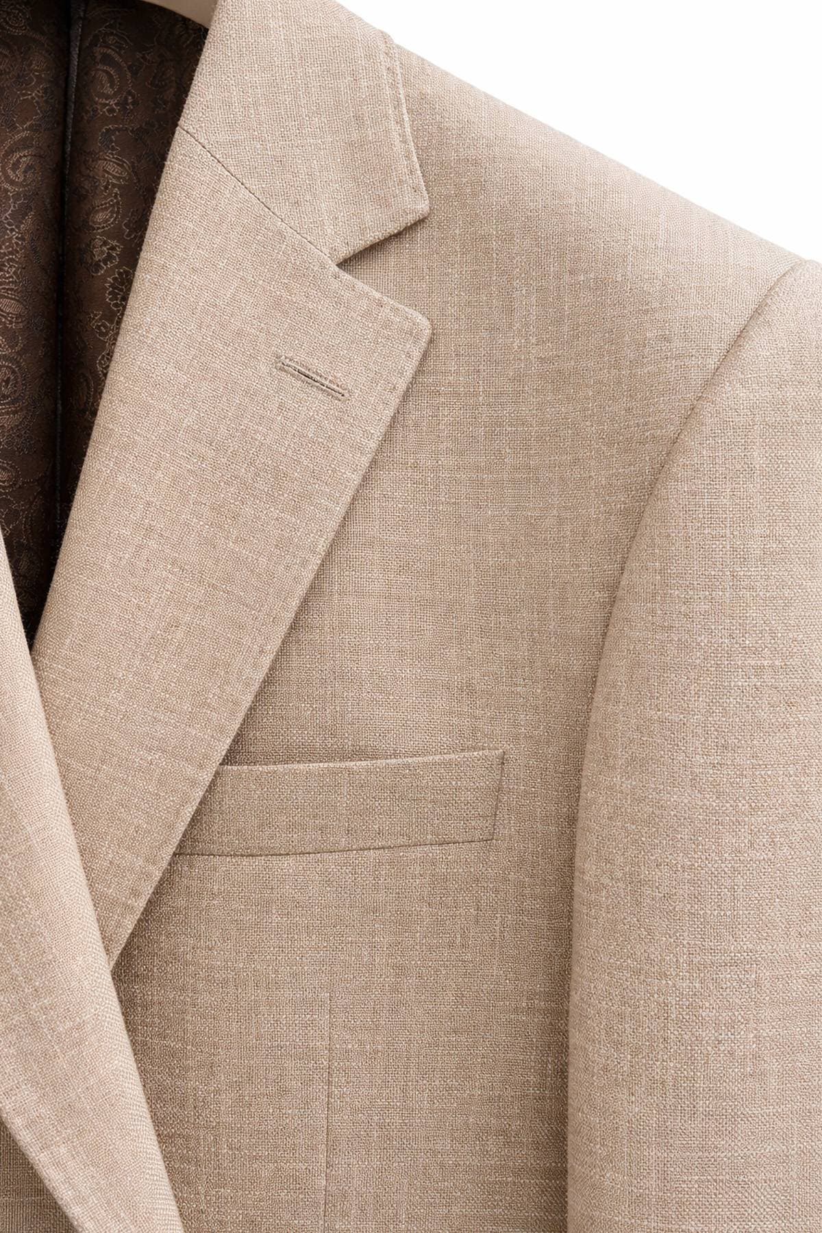 Beige Hopsack Blazer | Men's - $1,465.00 - View 6 of 7