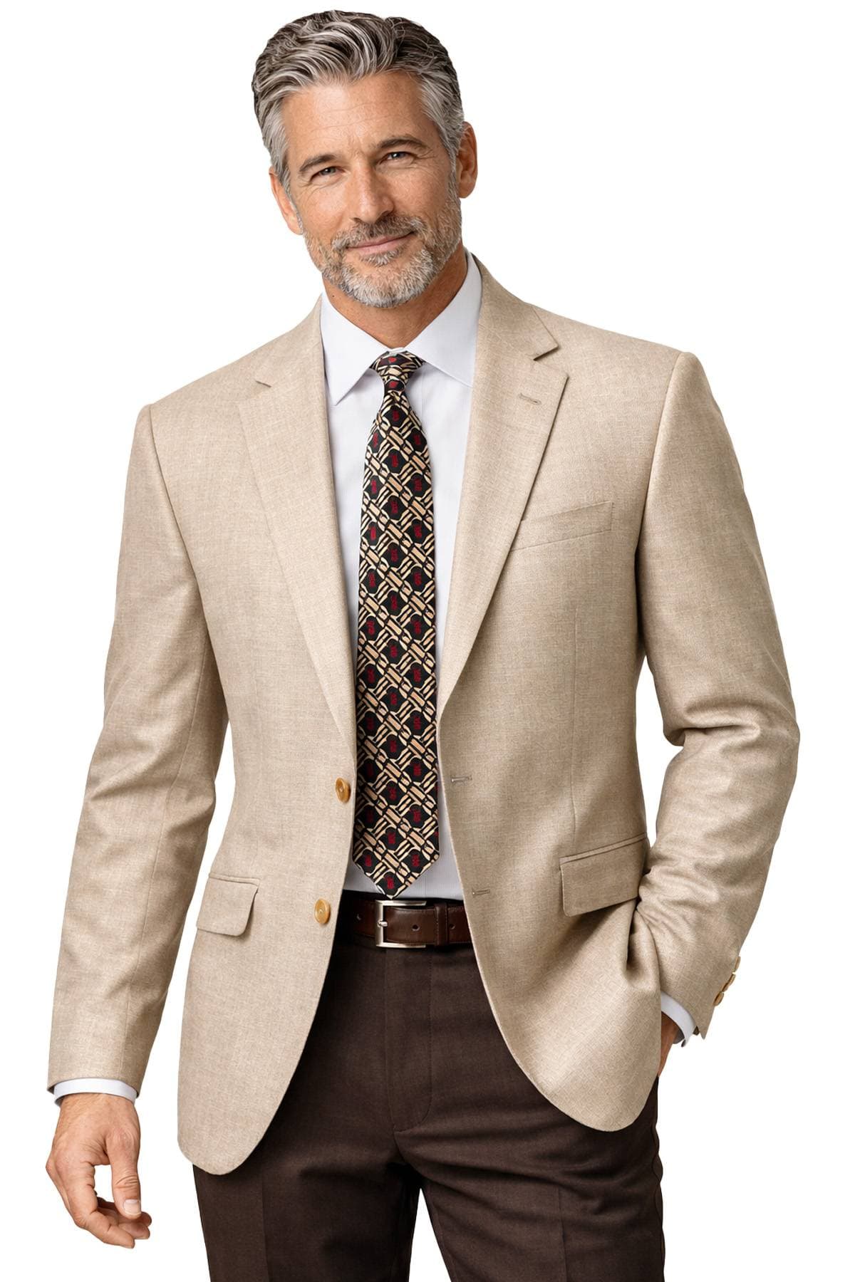 Beige Hopsack Blazer -  - Main product view