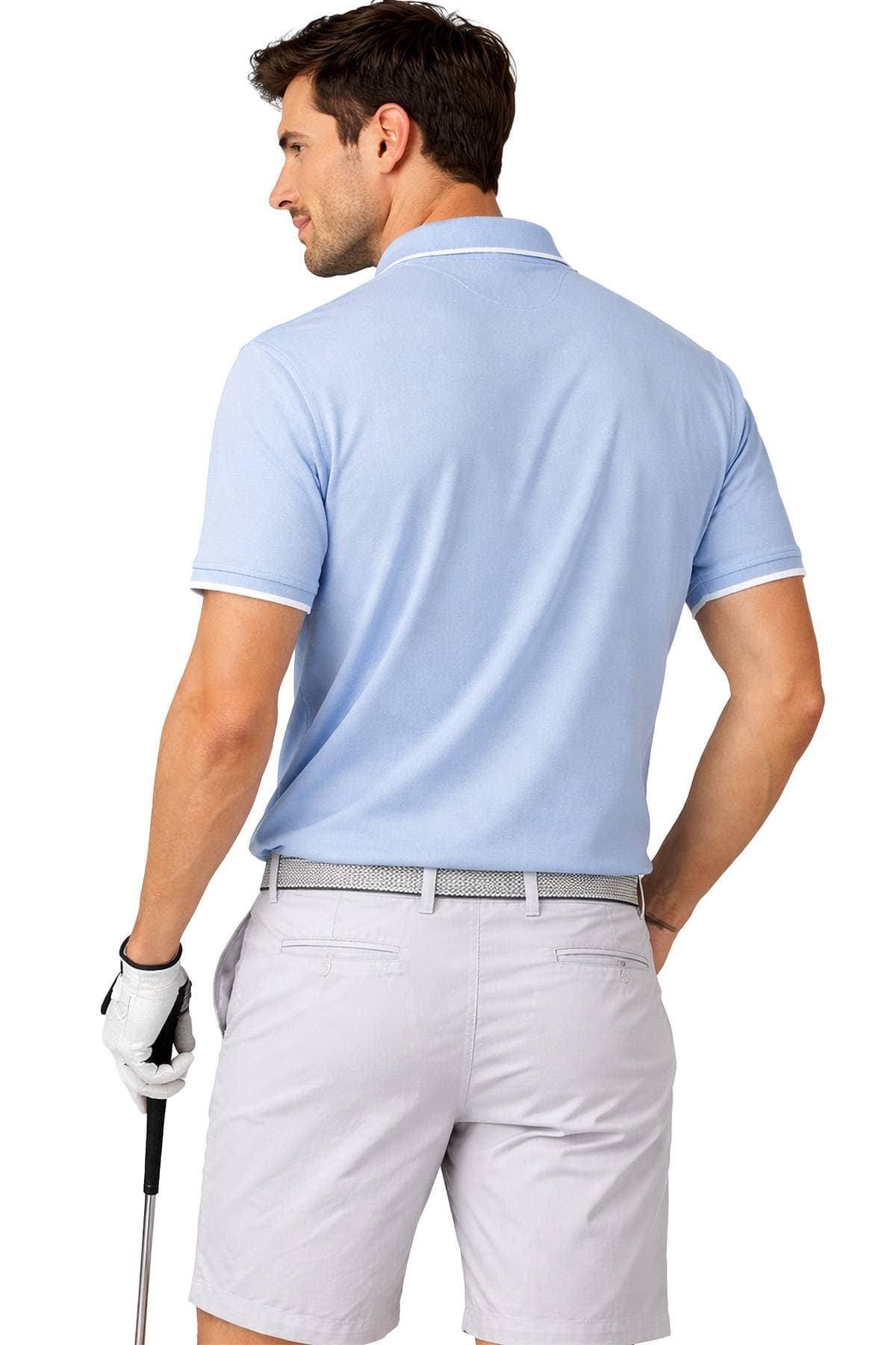 Sky Blue Cotton Polo | Men's - 158.0000 - Alternative view 4