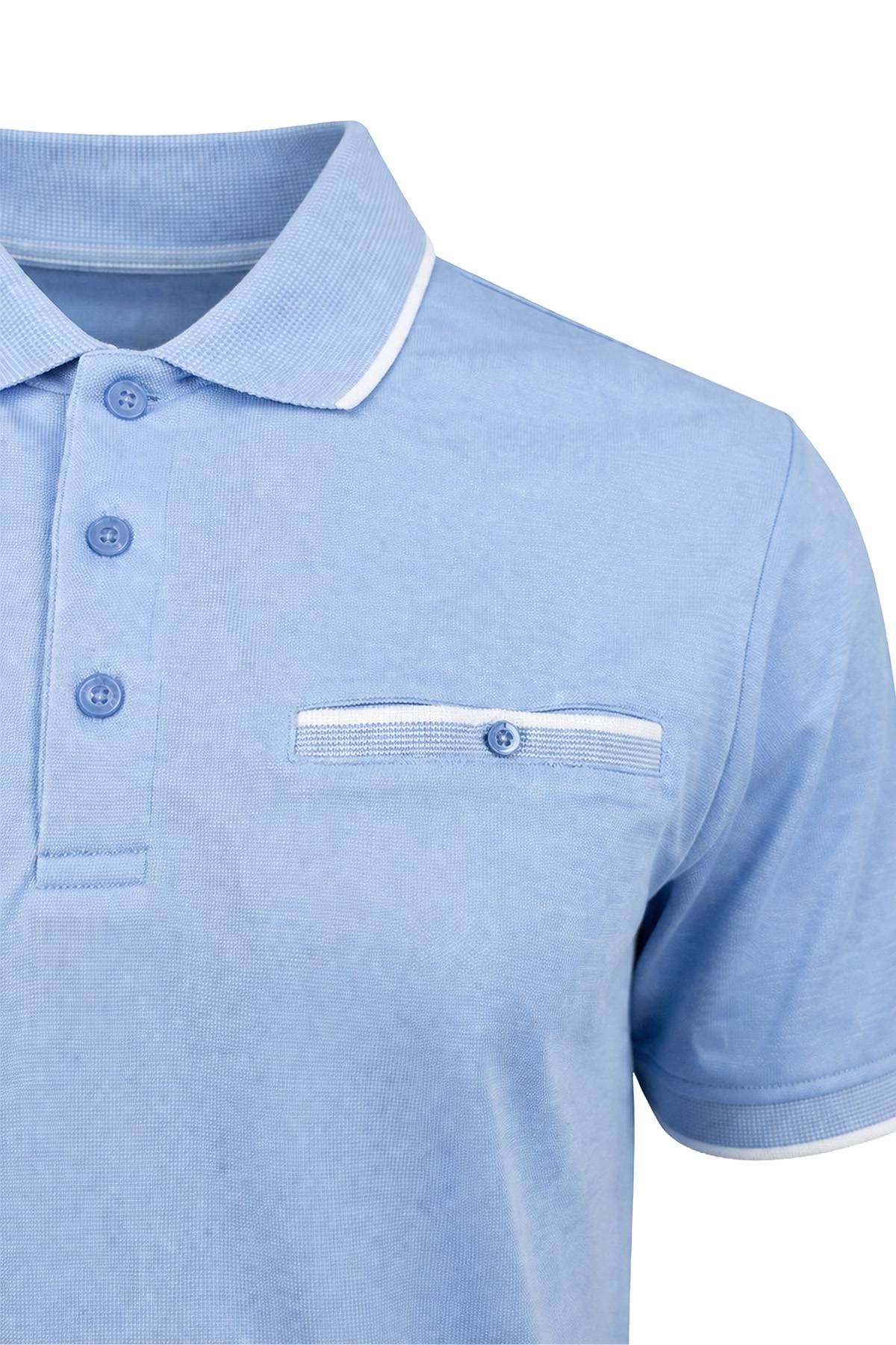 Sky Blue Cotton Polo | Men's - 158.0000 - Alternative view 3