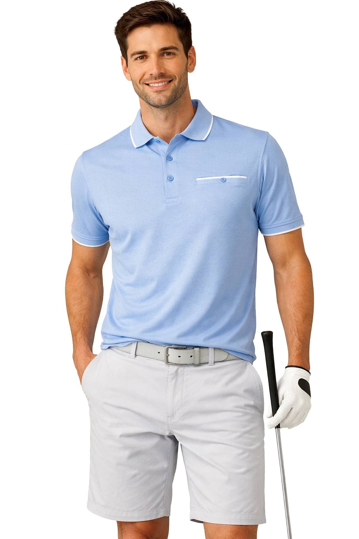 Sky Blue Cotton Polo | Men's - 158.0000 - Main product view