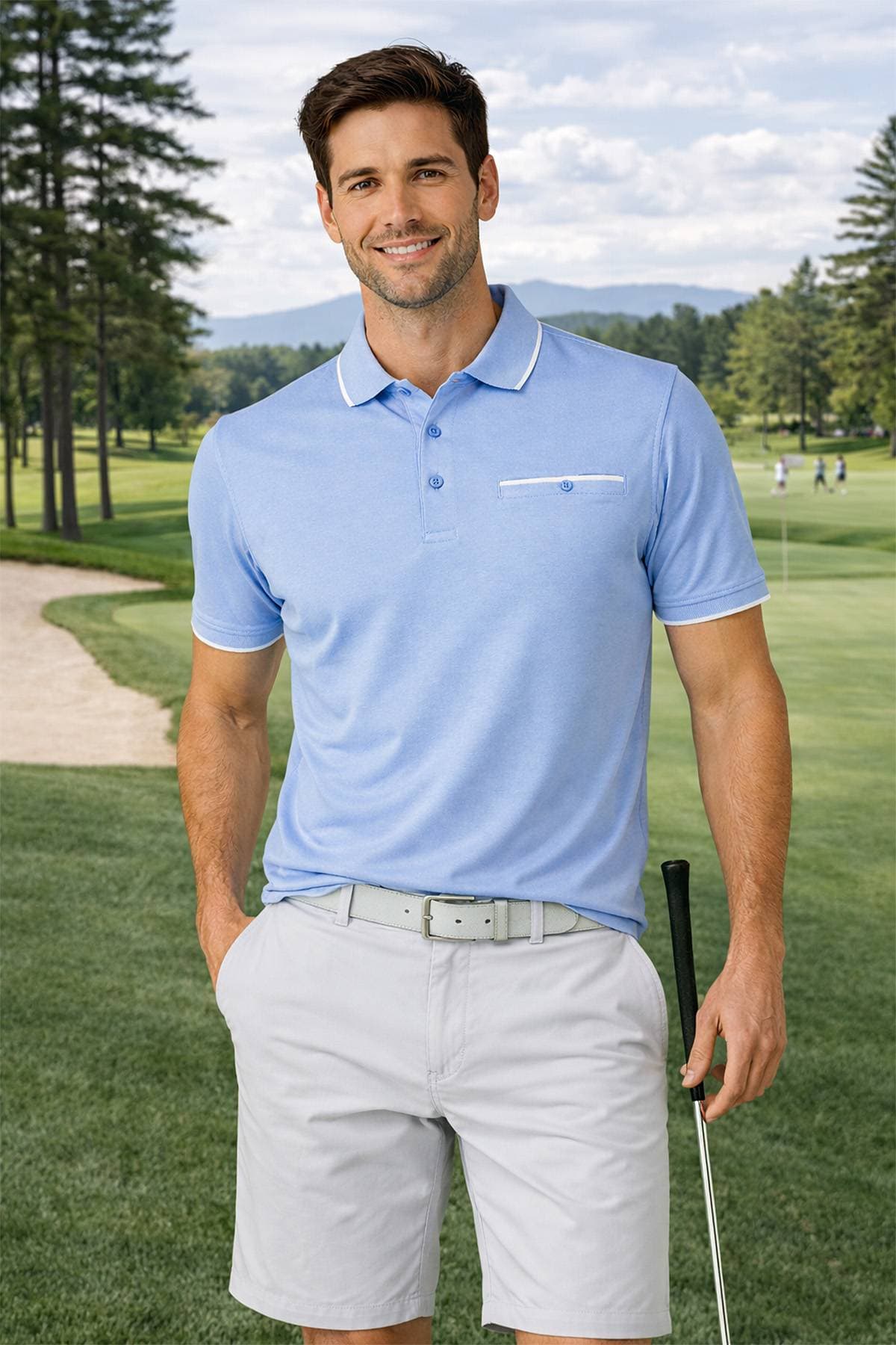 Sky Blue Cotton Polo - $158.00 - View 5 of 5