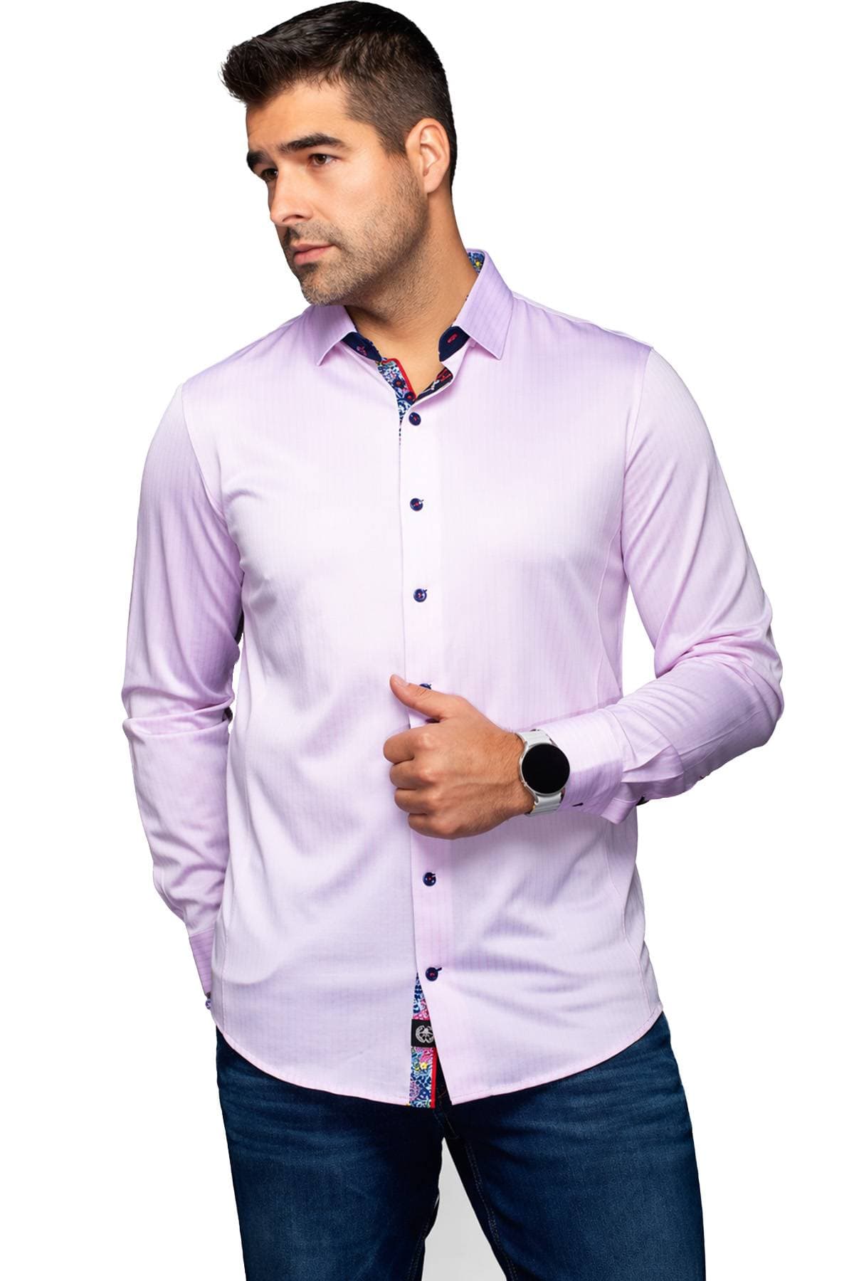 Stretch Sport Shirt in Light Pink | Men's - 225.0000 - Main product view