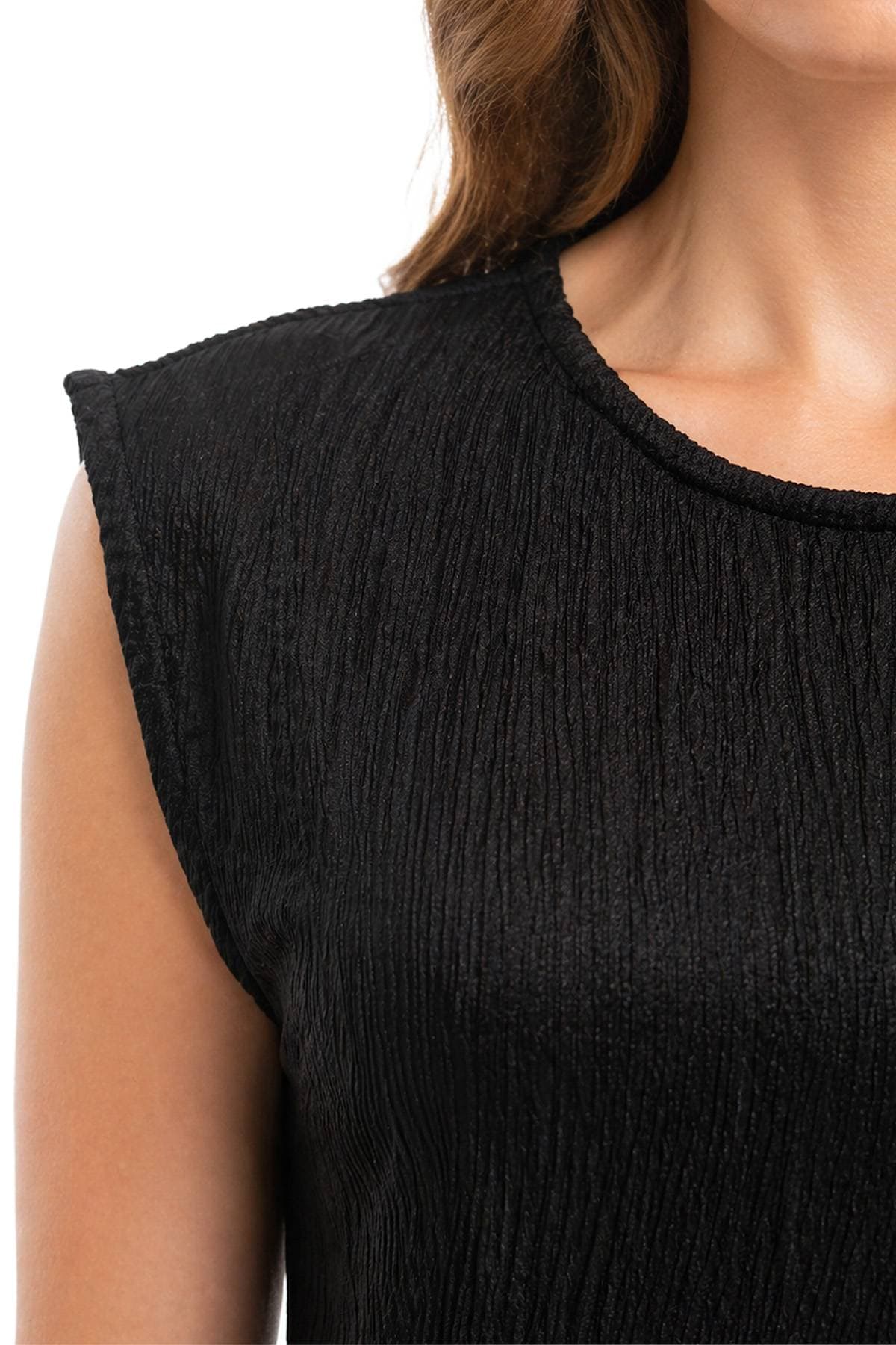 Black Plisse Jewel Neck Tank | Women's - 89.0000 - Alternative view 4