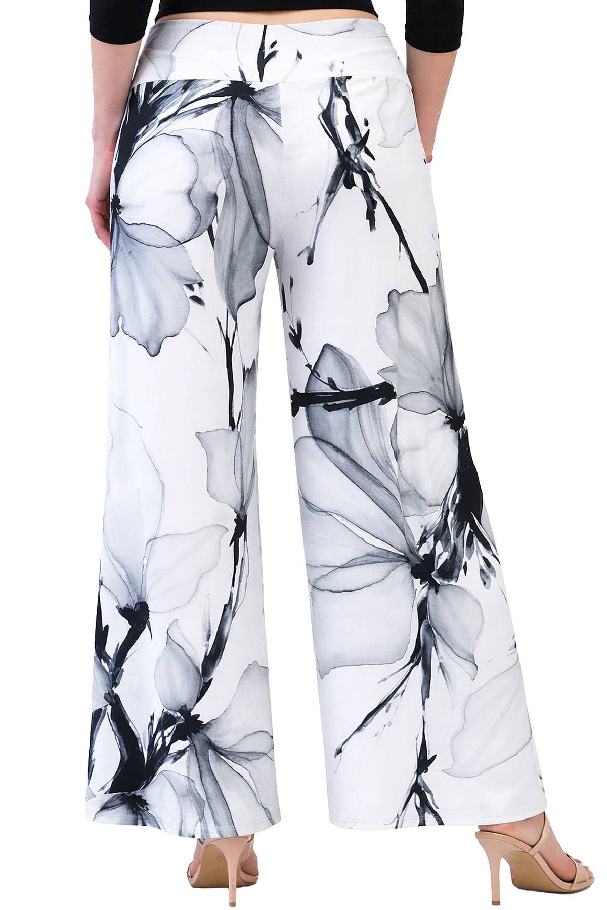 Black White Printed Jersey Palazzo Pant - 165.0000 - Alternative view 3
